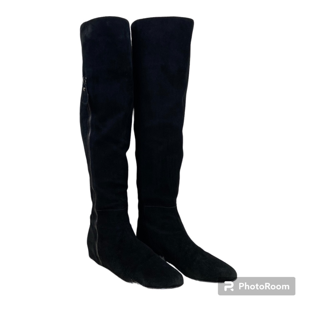 Stuart Weitzman Tall Black Suede Boots 8